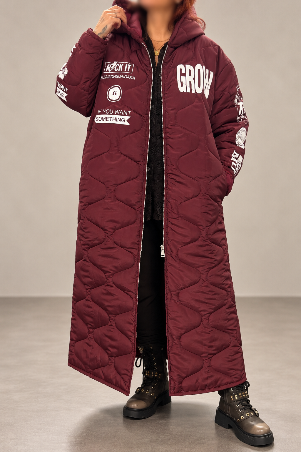 🧥 Manteau Long Matelassé à Capuche – Style Streetwear ✨