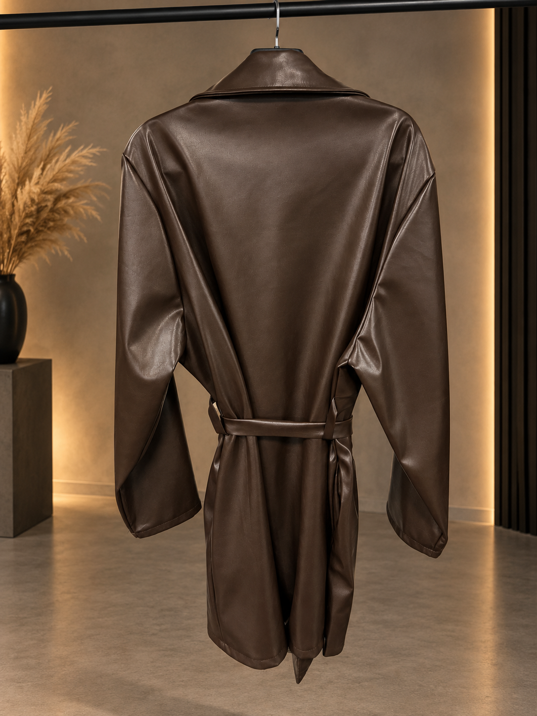 🧥 Trench Long en Simili Cuir – Chic & Tendance ✨