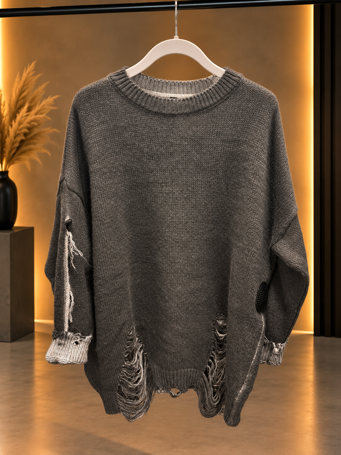 Pull oversize effet déchiré
