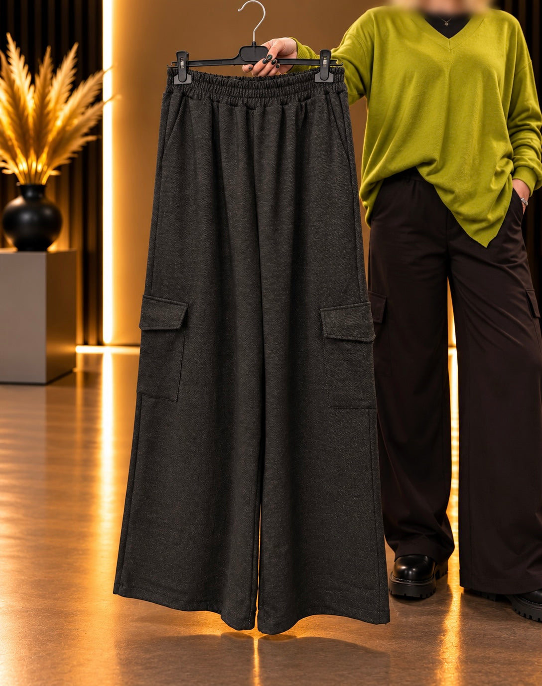 🖤 Pantalon Cargo Wide Leg