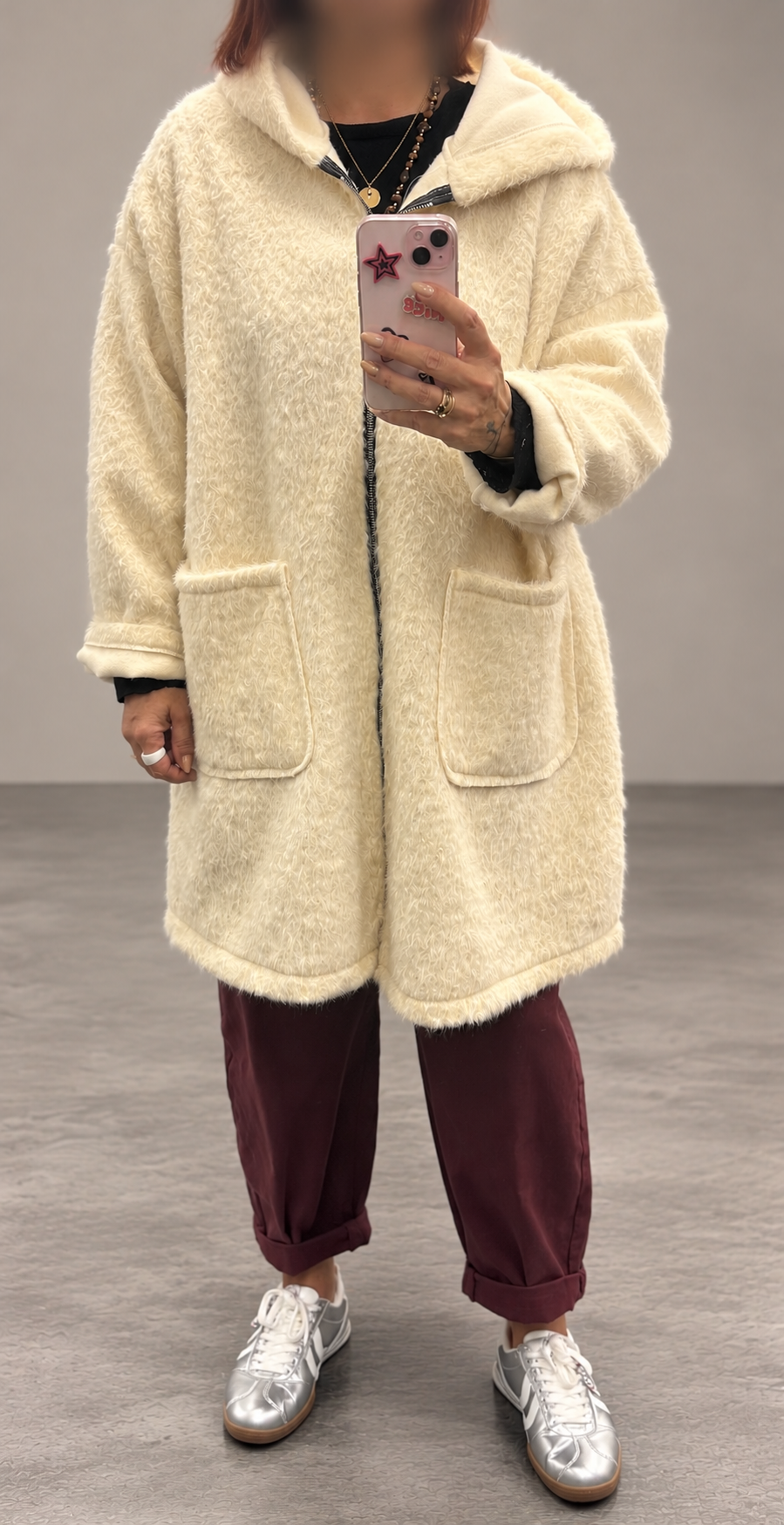 🧥 Veste Longue Effet Fourrure à Capuche – Douceur & Tendance ✨