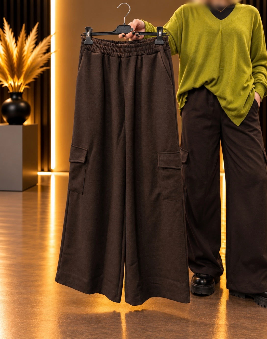 🖤 Pantalon Cargo Wide Leg