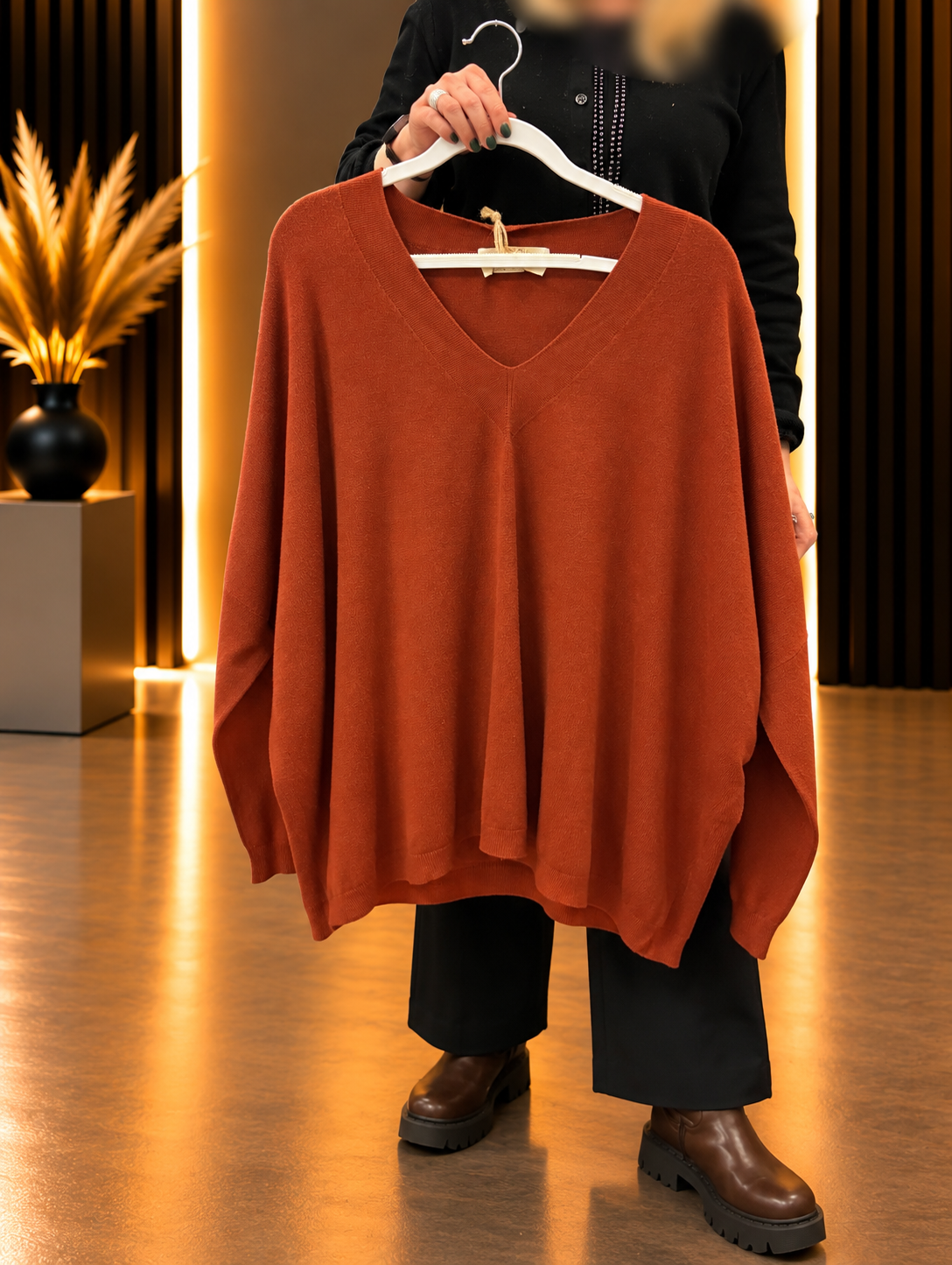 💕 Pull Oversize Col V – Douceur & Tendance ✨