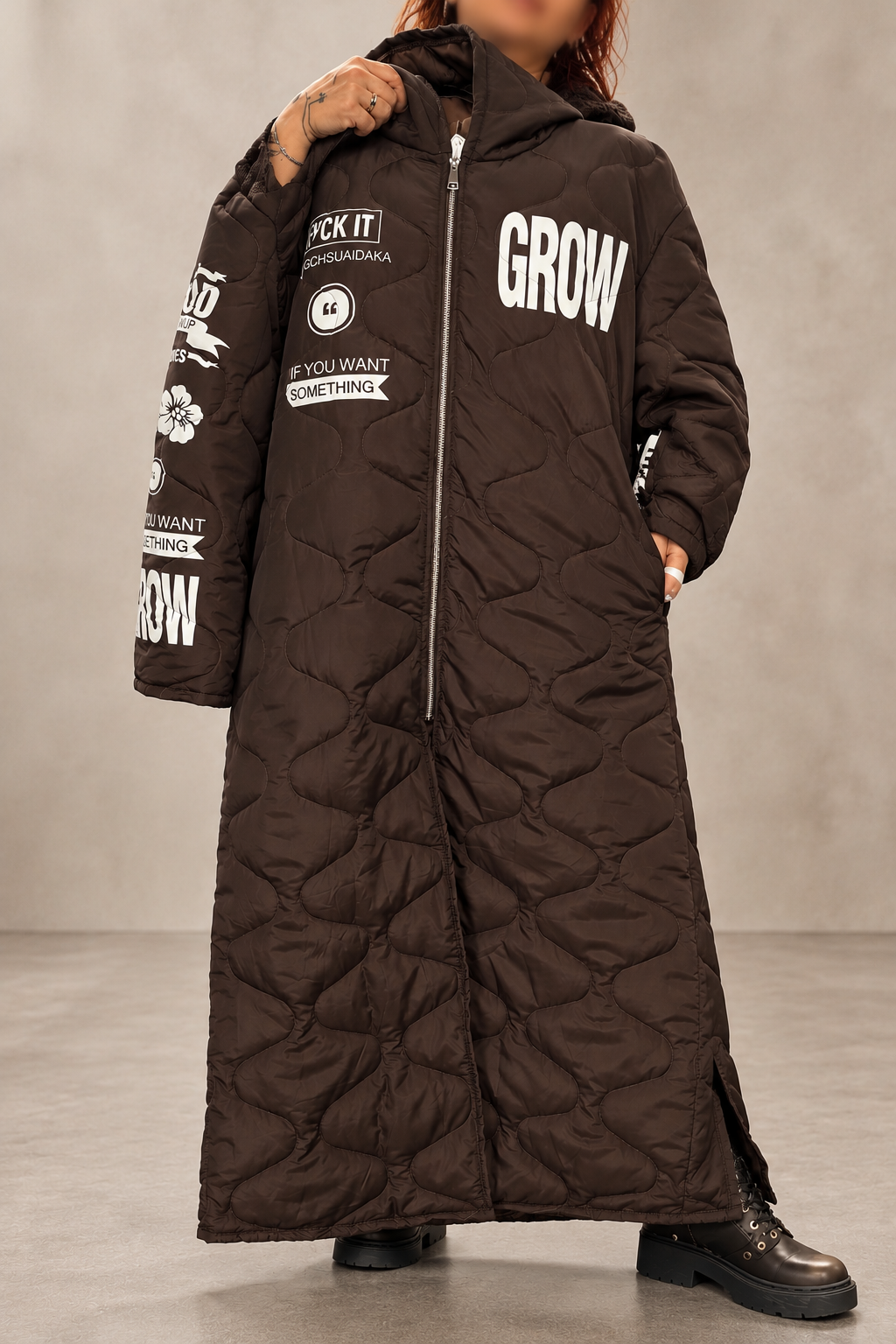 🧥 Manteau Long Matelassé à Capuche – Style Streetwear ✨