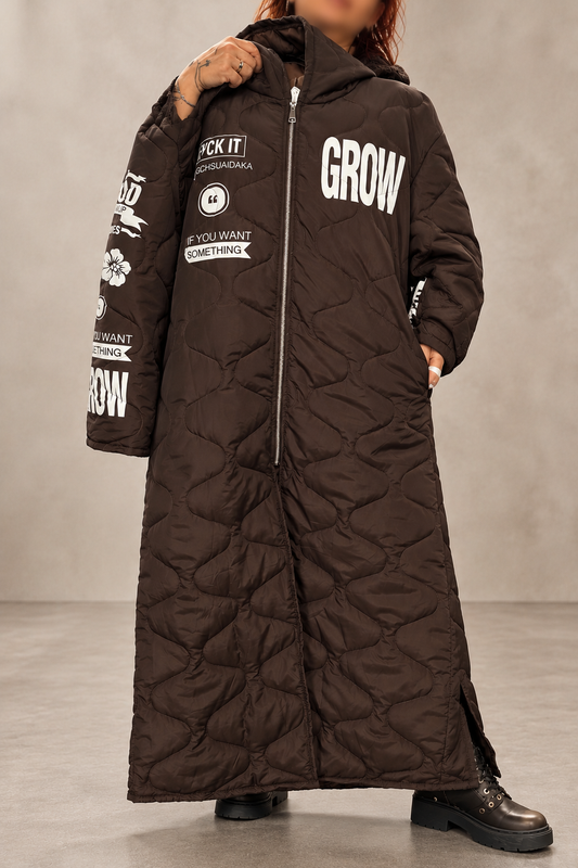 🧥 Manteau Long Matelassé à Capuche – Style Streetwear ✨