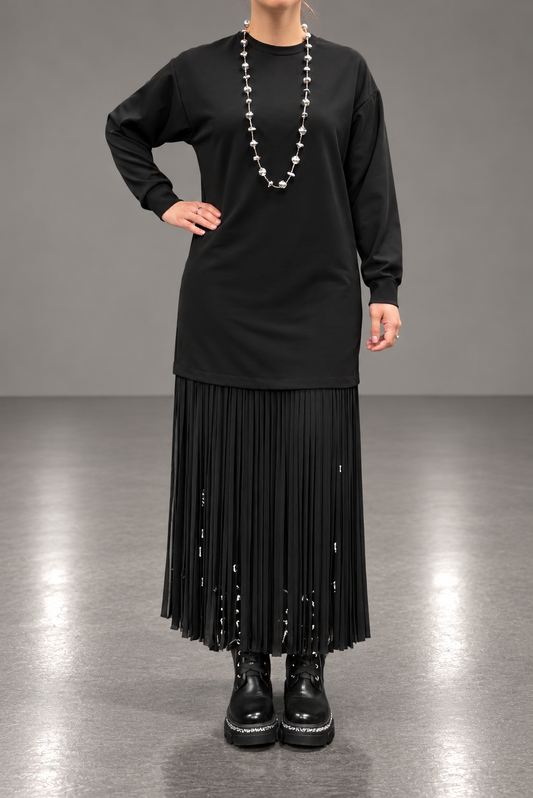 Robe Sweat Longue Poudré – Détail Franges & Esprit Bohème