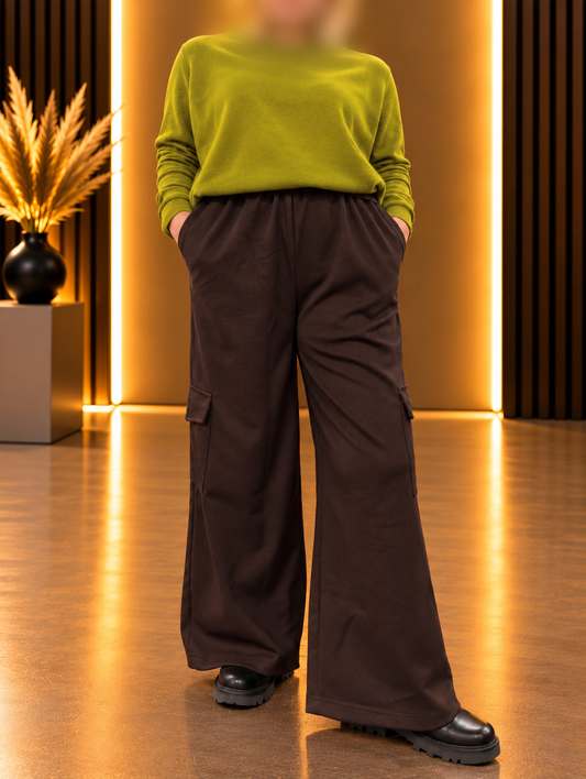 🖤 Pantalon Cargo Wide Leg
