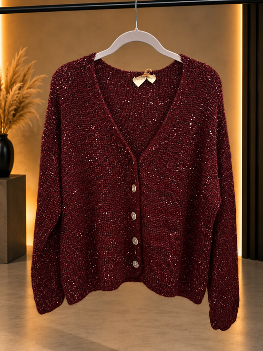 ✨ Gilet en Maille à Paillettes – Chic & Féminin 💕