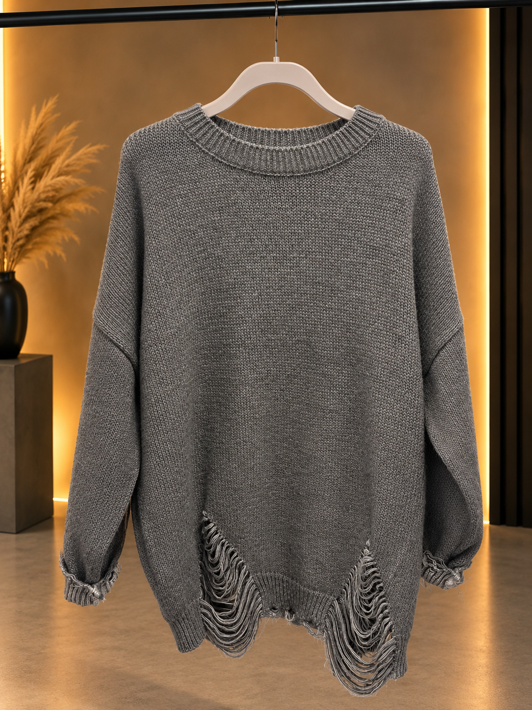 Pull oversize effet déchiré