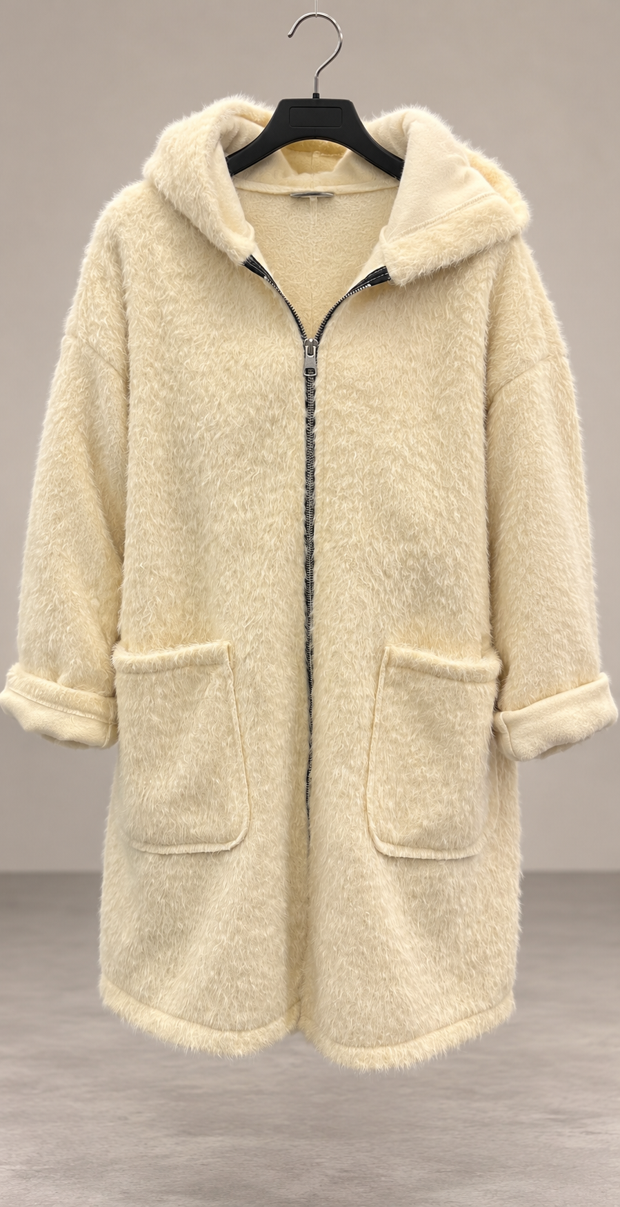 🧥 Veste Longue Effet Fourrure à Capuche – Douceur & Tendance ✨