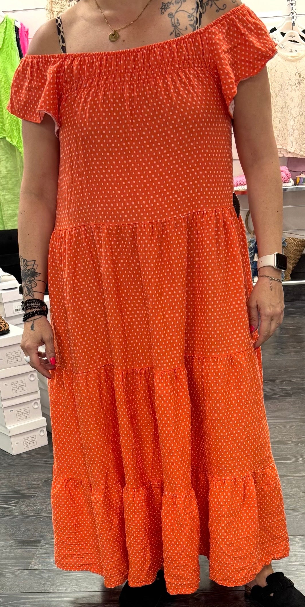Robe en gaze de coton à pois