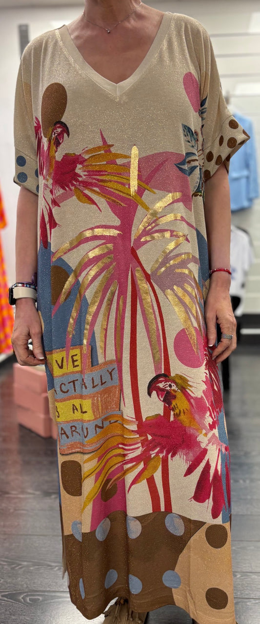 Robe longue à motifs